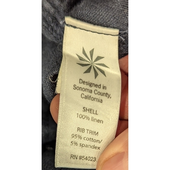 Athleta Linen Reverie Blue Drawstring Pants Size 8 - Picture 5 of 6